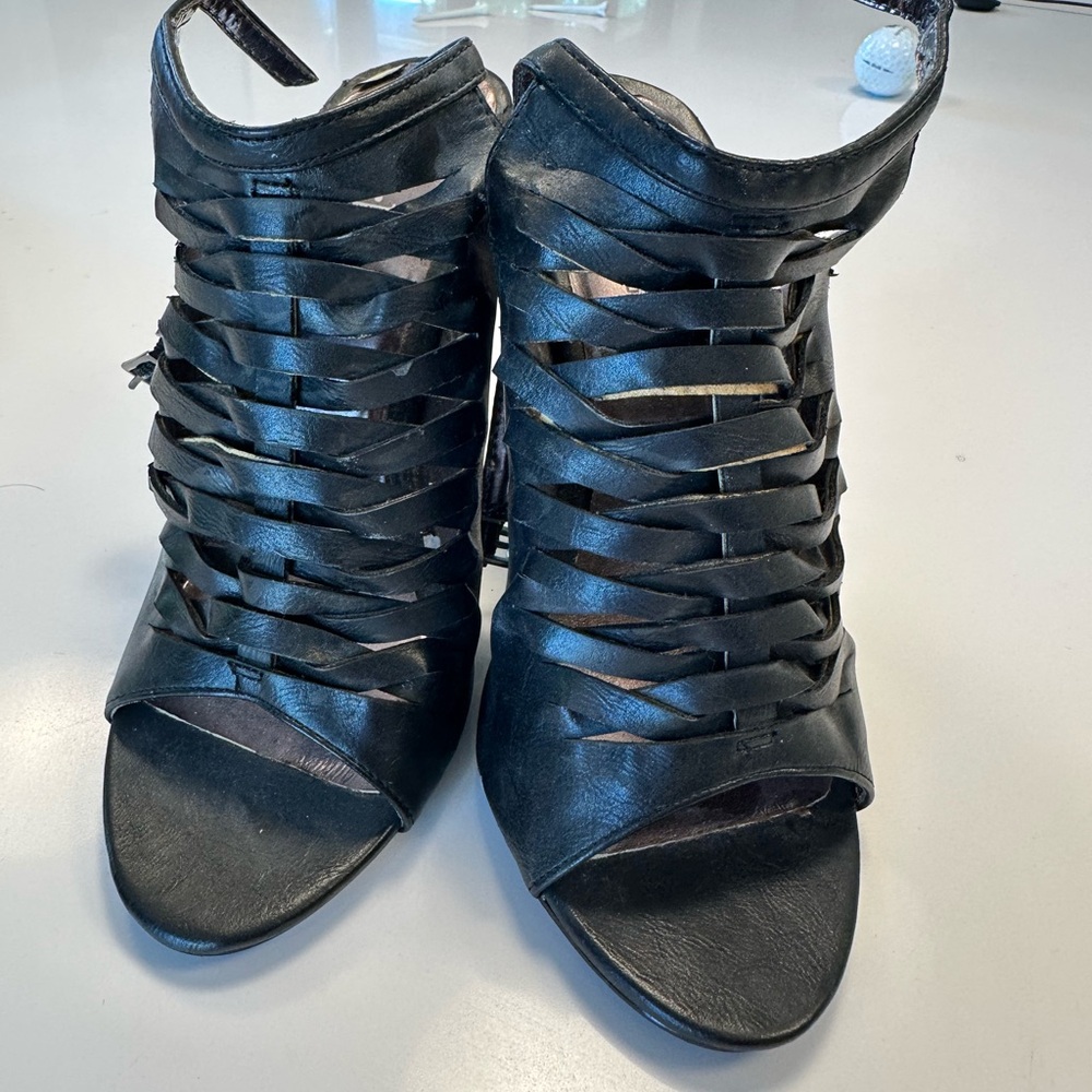 Charles by Charles David Black Heels with Open-Toe Design